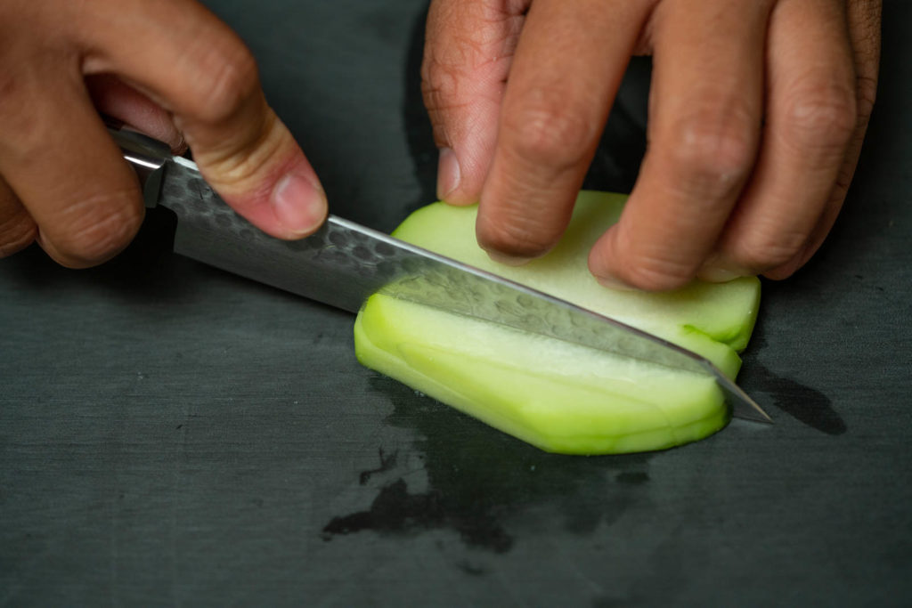 Cut the chayote into small chunks
