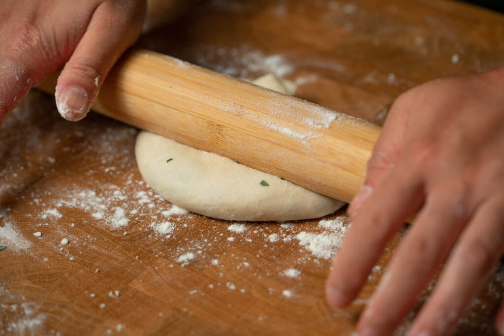 Roll out into the final pancake shape