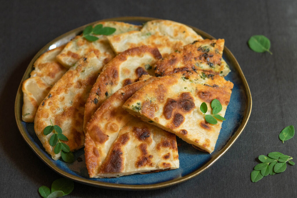 Cut pancakes, serve, and enjoy