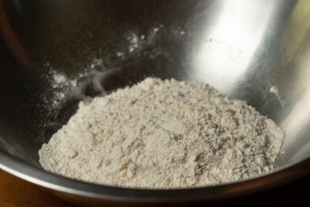 Separately, combine flour and salt