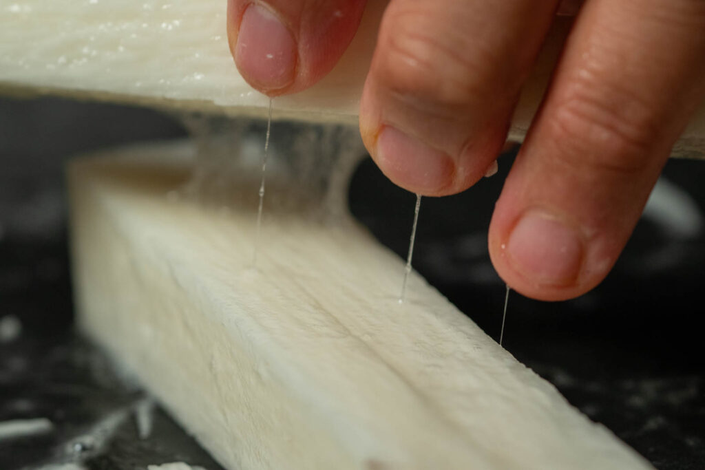 Slime from cut raw nagaimo