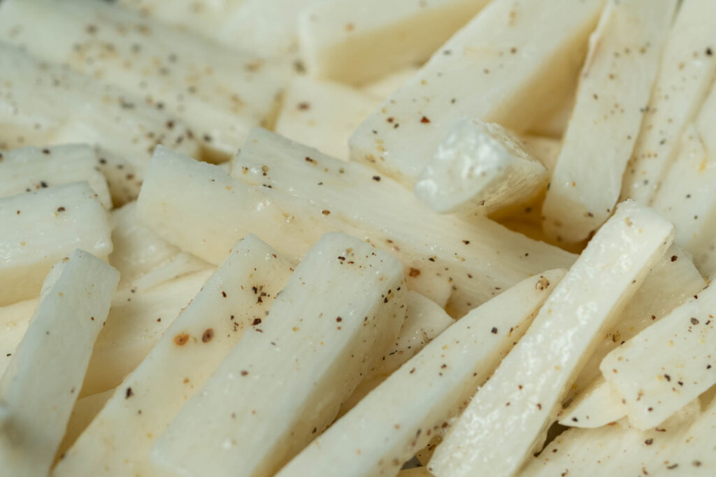 Season with salt and pepper