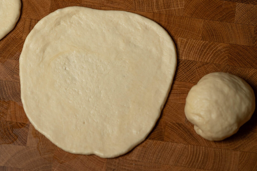 Then use a roller to flatten out to 4-6 inch rounds