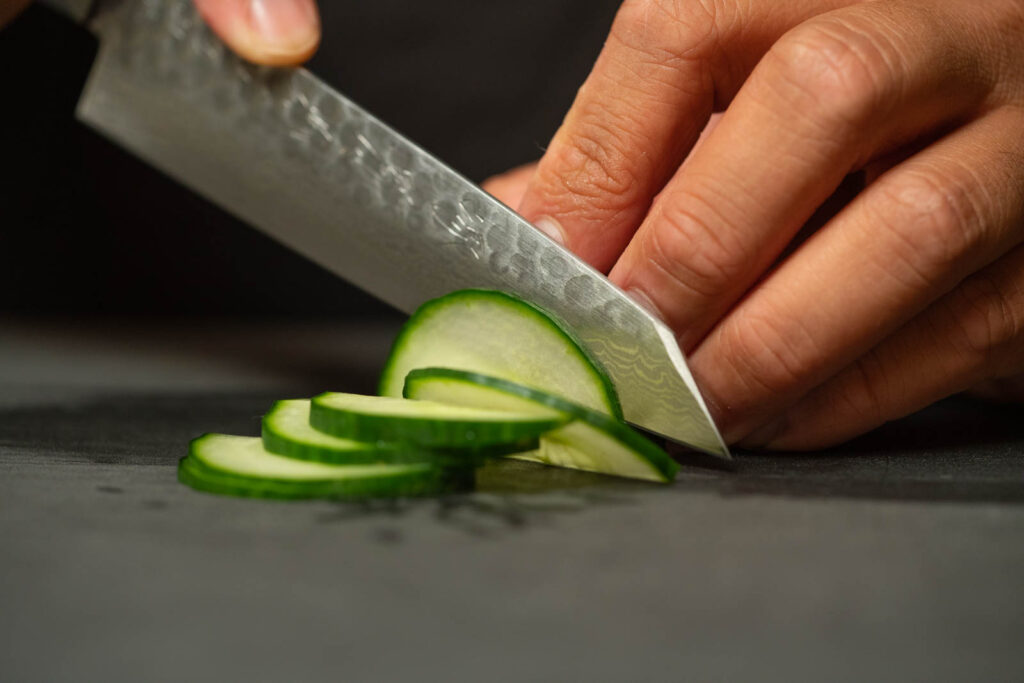 Slice the cucumber