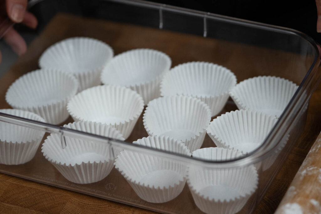 prepped cupcake liners