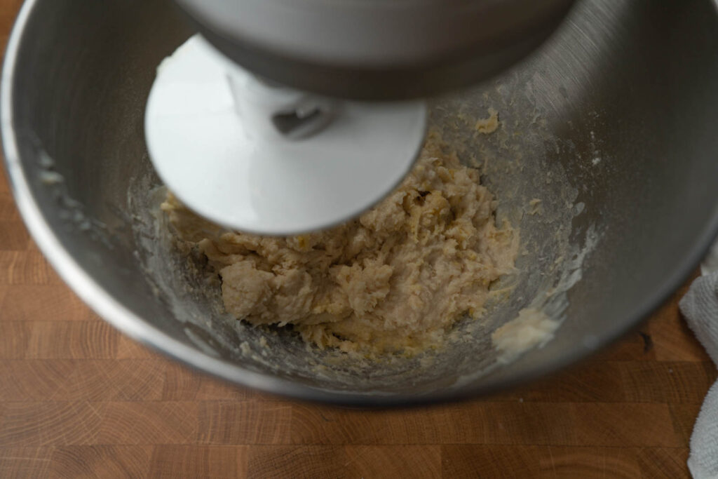Josh Weissman's Milk bread - mixing in milk and tangzhong