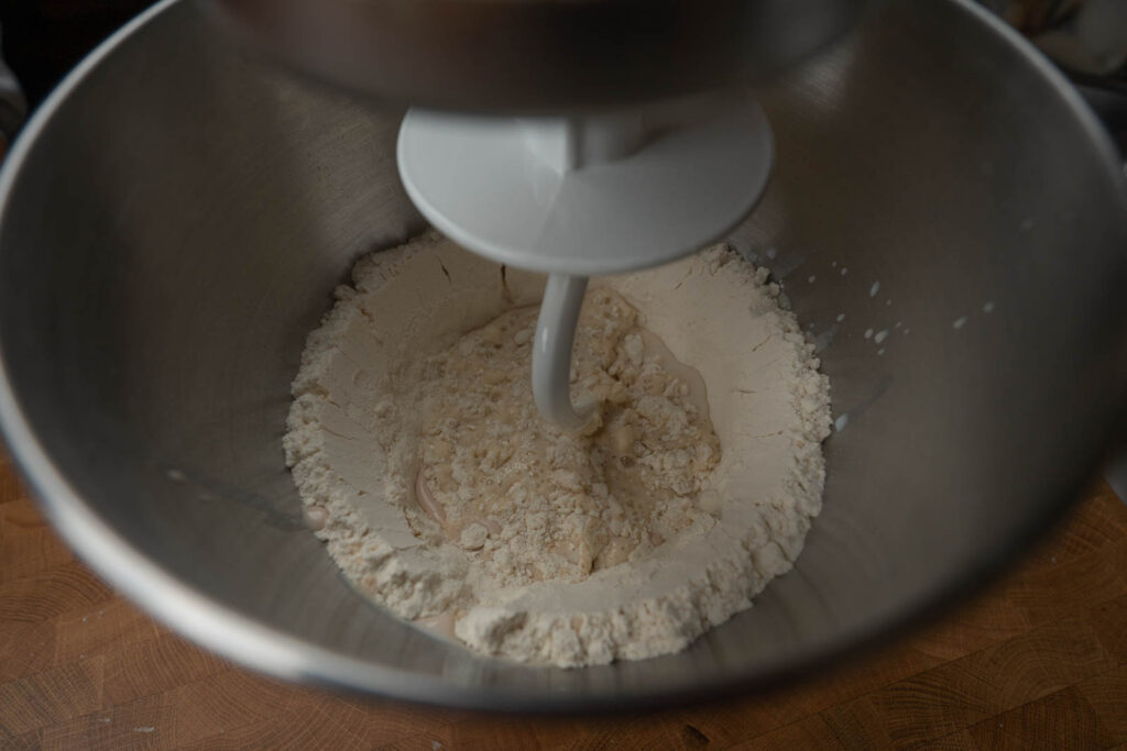 Inga Lam's milk bread - mixing dough
