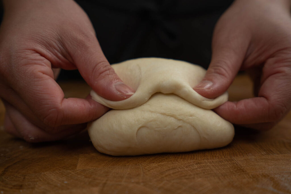 Inga Lam's milk bread - shaping loaf