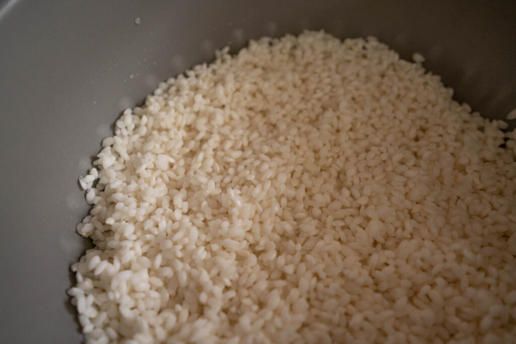 soaked mochigome rice