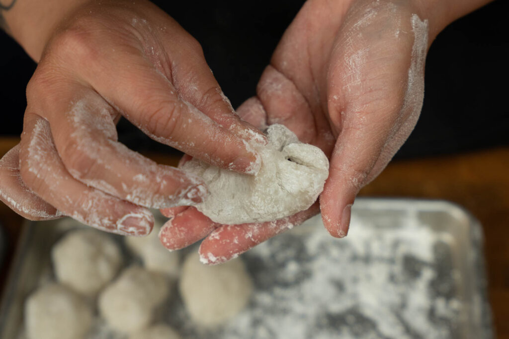 assembling daifuku mochi