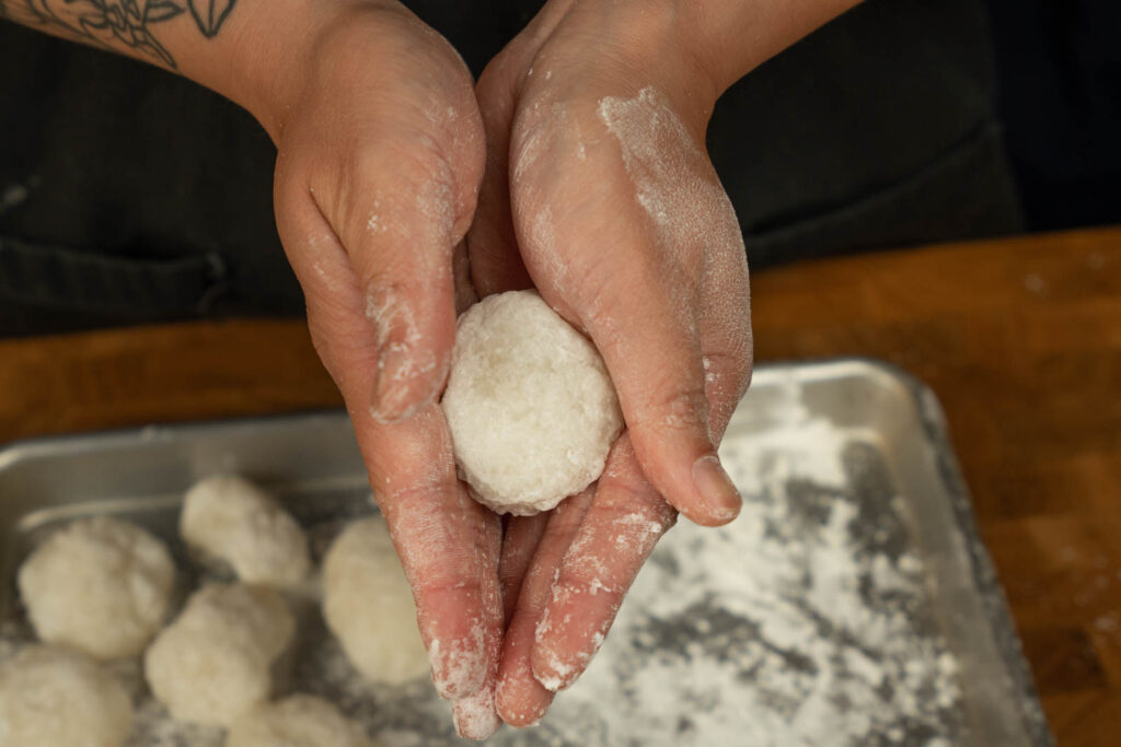 assembling daifuku mochi