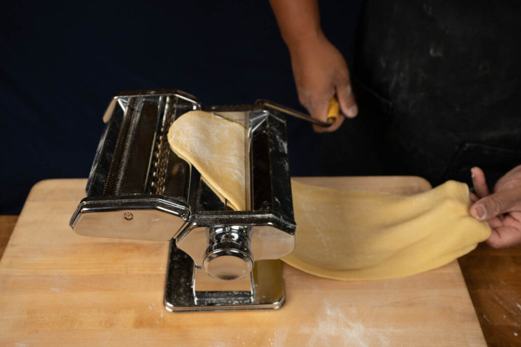 Final run through (thinnest setting) machine