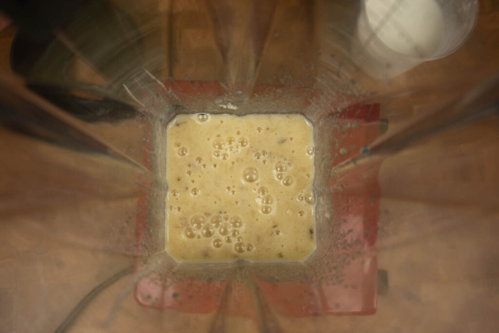 After blending in banana