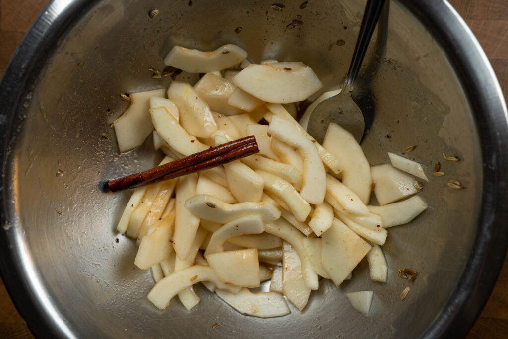 Marinate cucumbers with brine