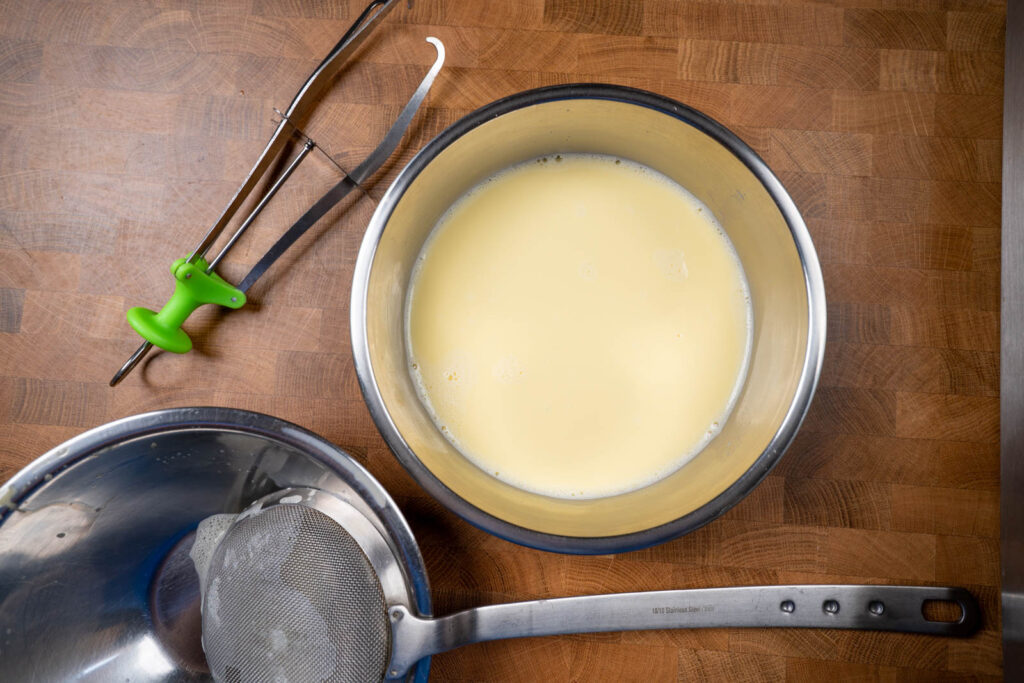 If steaming: strain into a steaming container