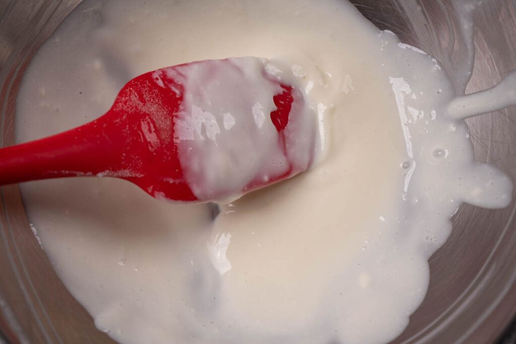 Cheese foam: fold cheese mix and whipped cream