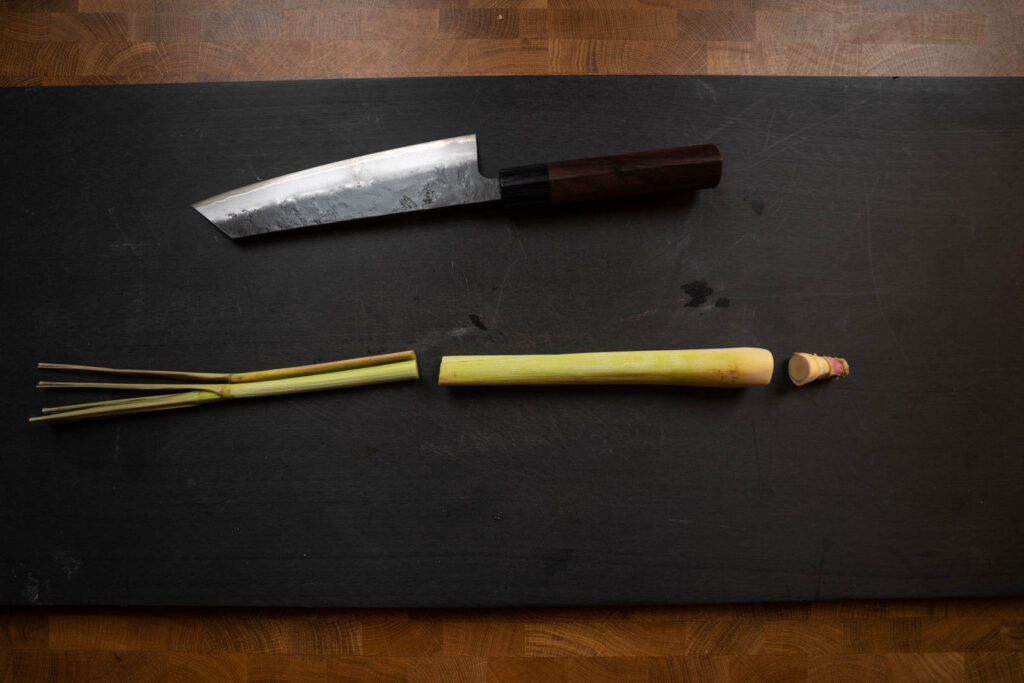 Prepping lemongrass