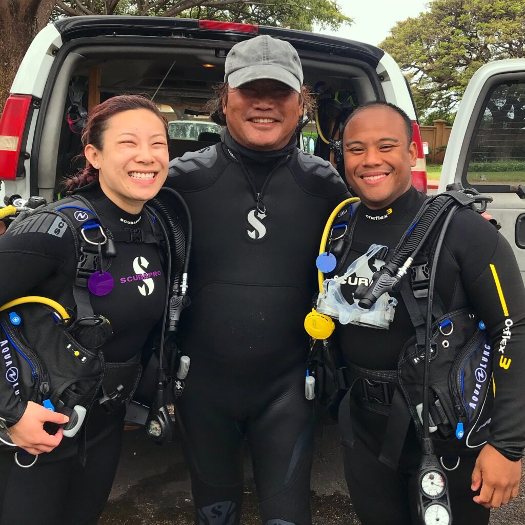 Carl & Adrienne in scuba gear
