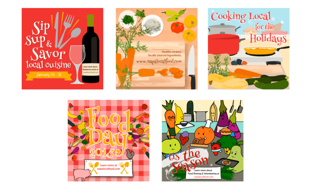 napa local food social graphics