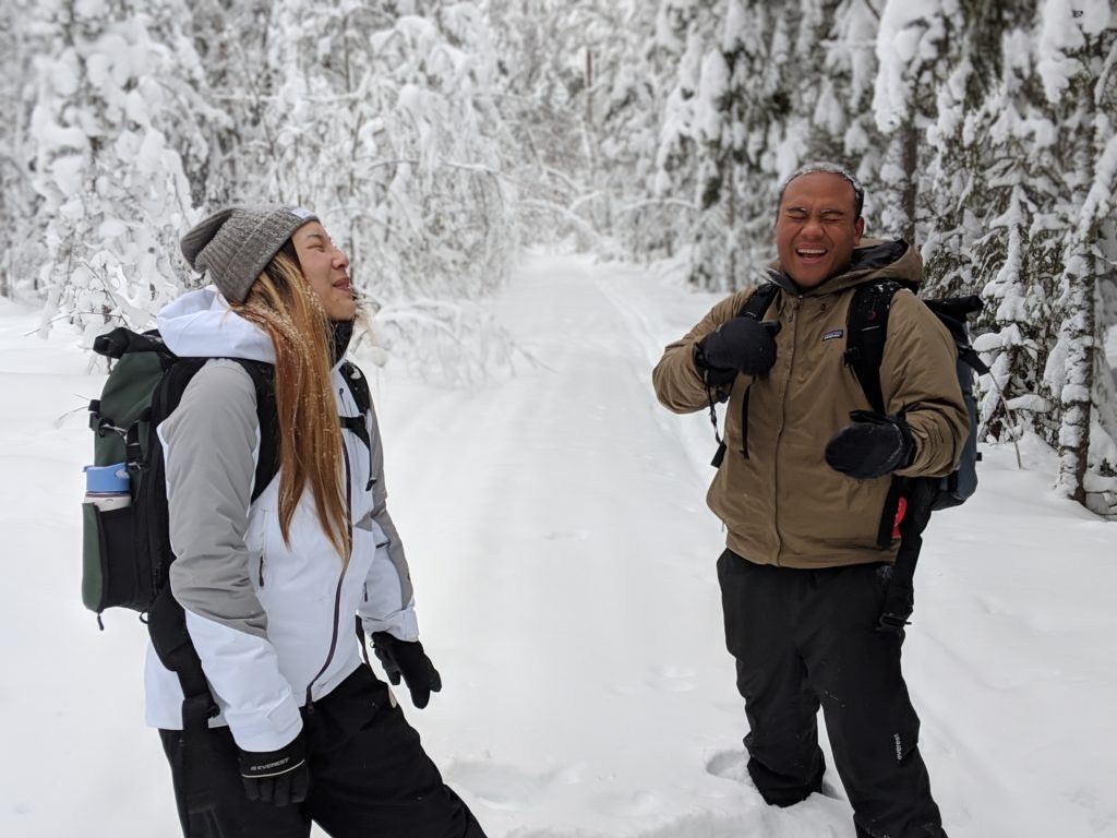Carl and Adrienne winter hiking