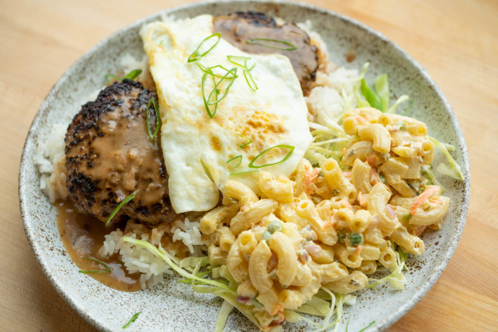 Loco Moco Hawaiian lunch plate
