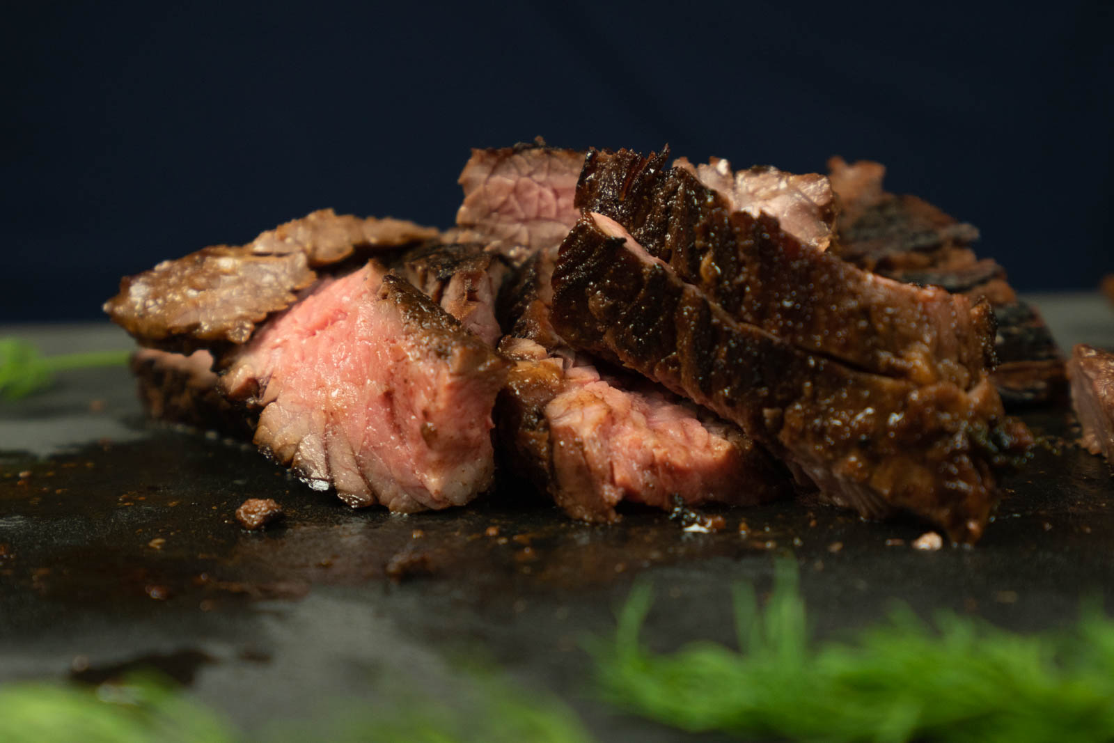 garlic honey marinated flap meat