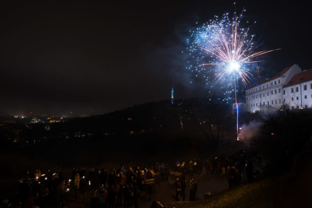 New Year's Eve Fireworks, Petrin Hill (Vrch Petřín), Prague