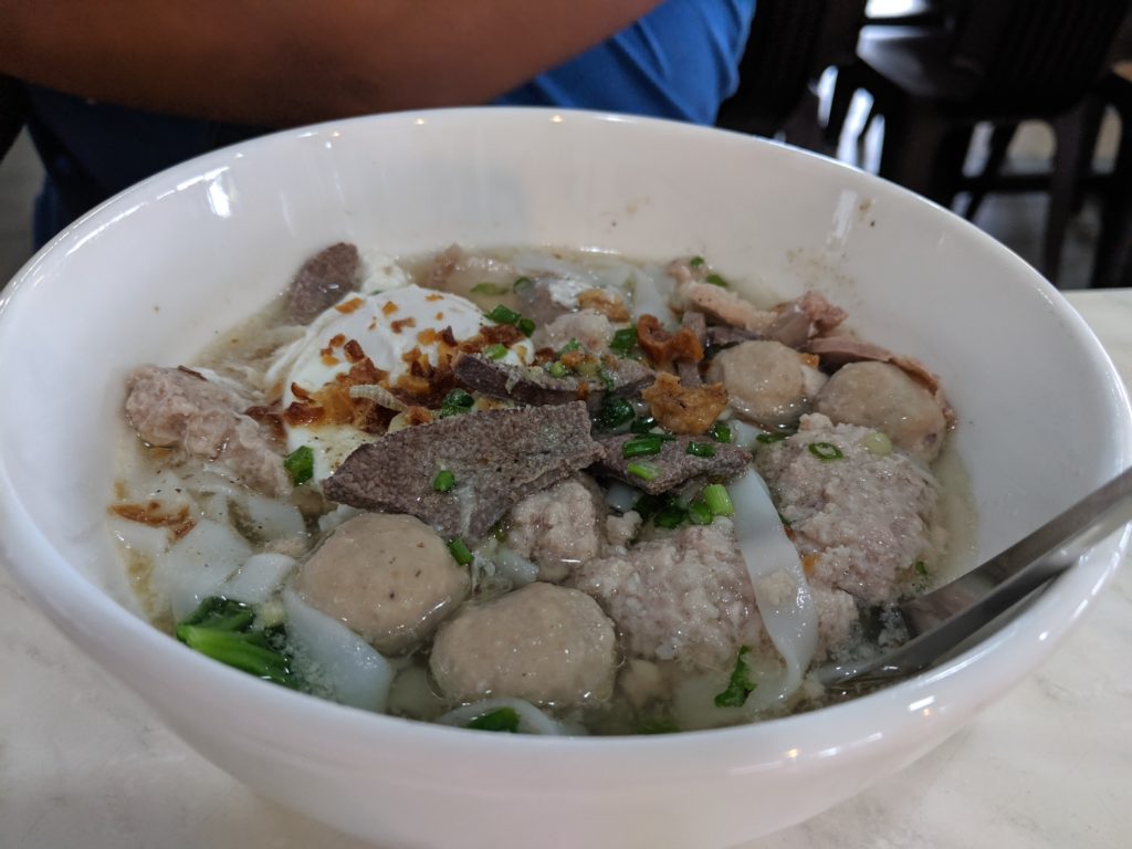 meatball noodles, Kopitam Apple Cafe, Kuching, Malaysia