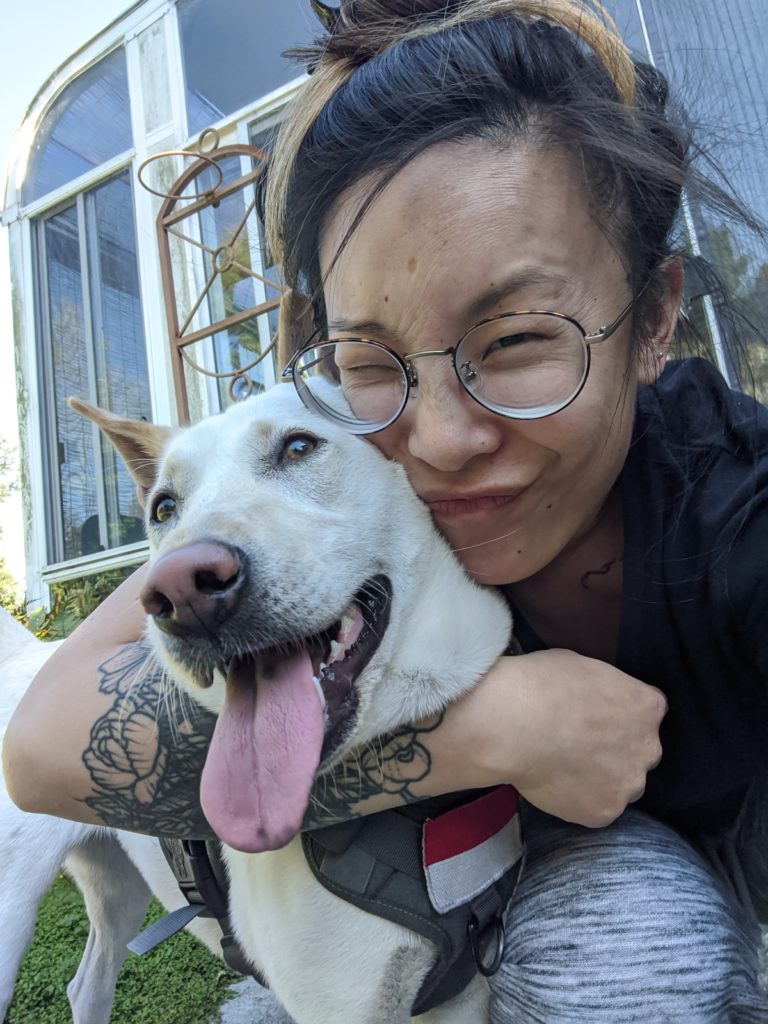 Kacang loves being outside